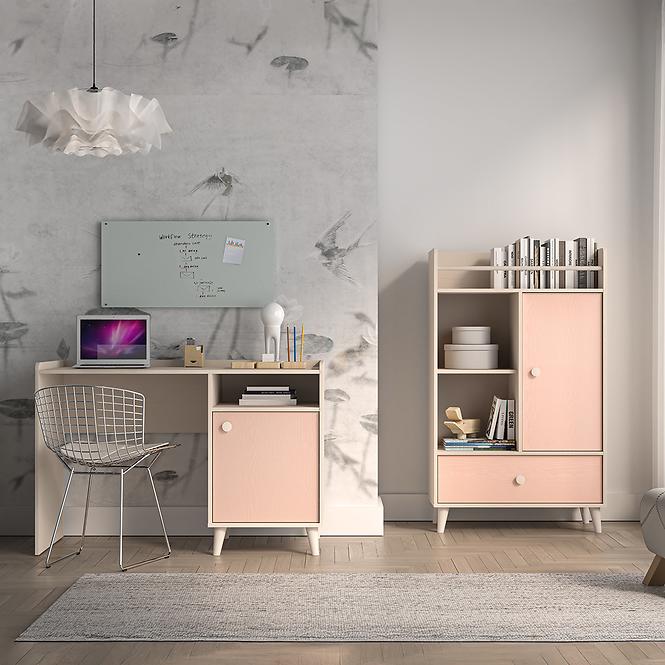 Písací stôl Mevel 07 Púštny piesok/Millenial Pink