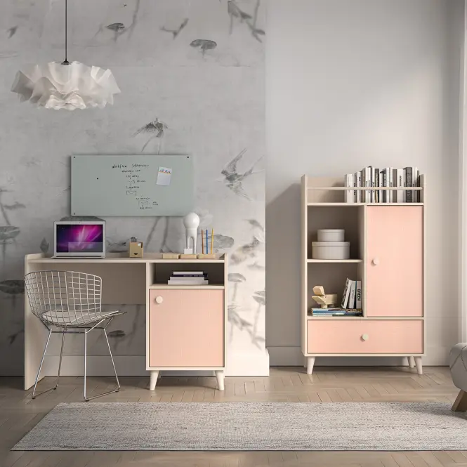 Písací stôl Mevel 07 Púštny piesok/Millenial Pink,9