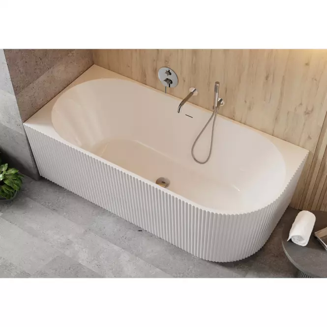 Voľne stojaca rohová  vaňa Denaya 150/75 Ľ + sifón čierny,6