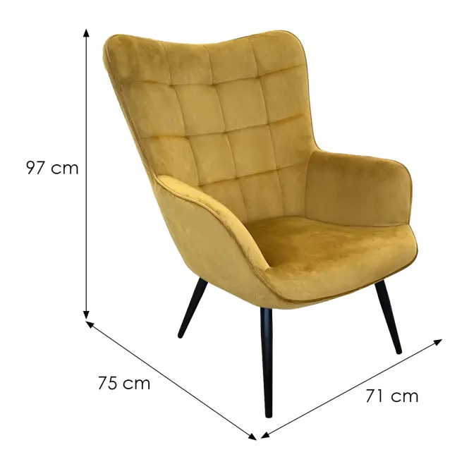 Kreslo Jet WX-2931-1T Yellow Velvet 20,7