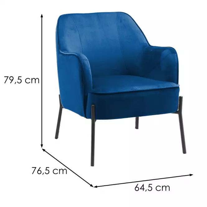 Kreslo Bob WX-2924 Blue Velvet 16,5