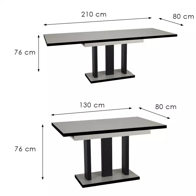 Rozkladací stôl Appia Black 210 kašmír,3