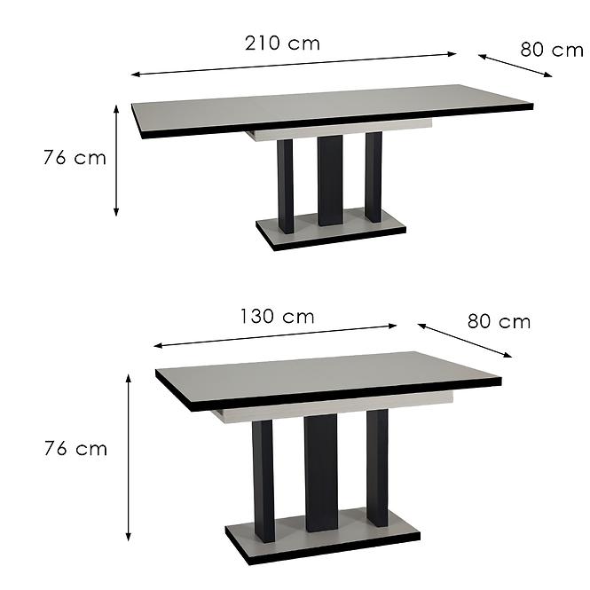 Rozkladací stôl Appia Black 210 kašmír,3