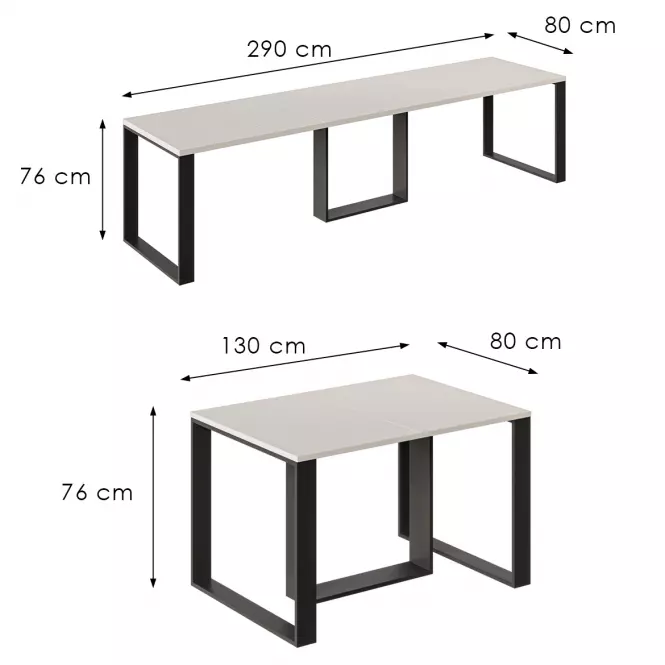 Rozkladací stôl Borys 290 kašmír,3