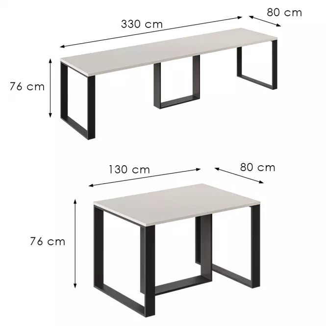 Rozkladací stôl Borys 330 kašmír,3