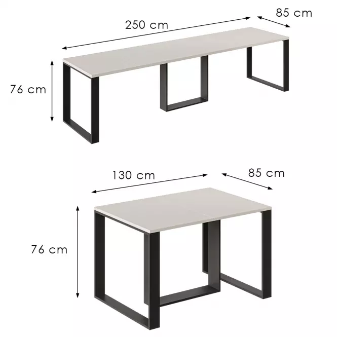 Rozkladací stôl Borys Max 250 kašmír,3
