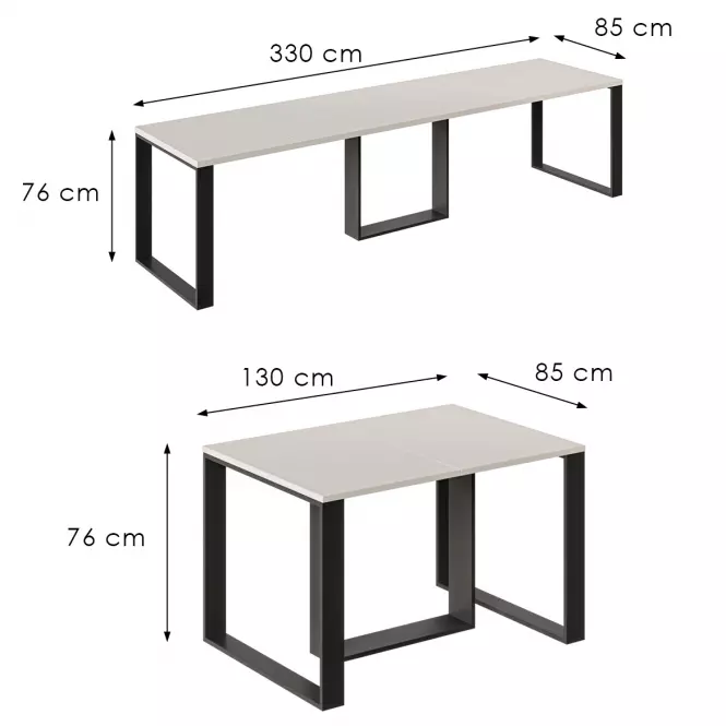 Rozkladací stôl Borys Max 330 kašmír