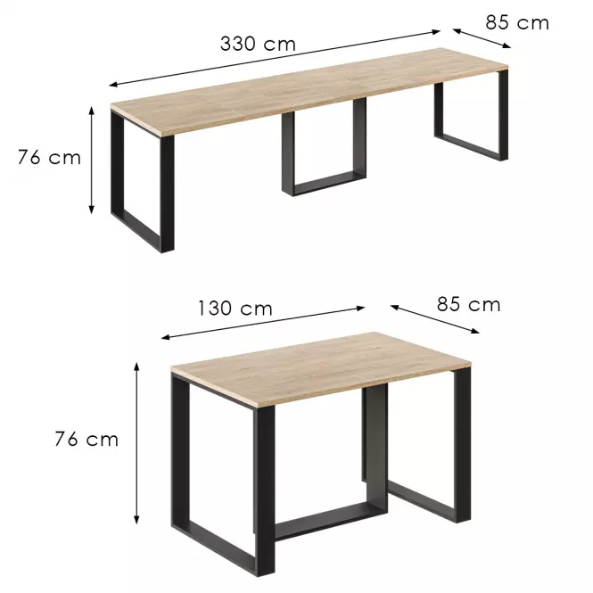 Rozkladací stôl Borys Max 330 dub cremona torro,3