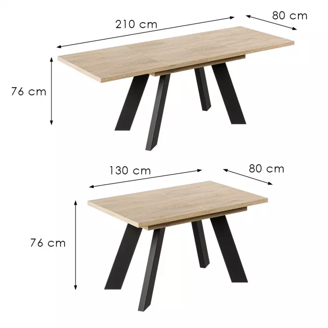 Rozkladací stôl Como-210 dub cremona torro