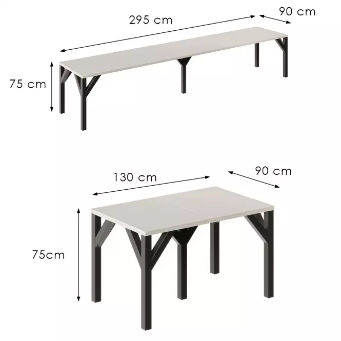 Rozkladací stôl Dunaj 295 kašmír