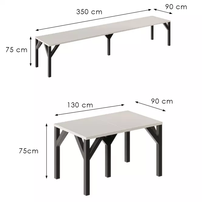 Rozkladací stôl Dunaj 350 kašmír,3