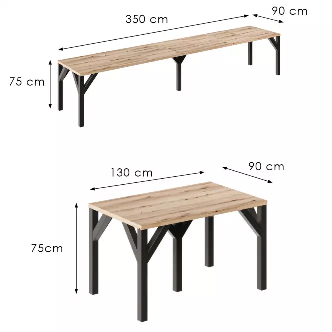 Rozkladací stôl Dunaj 350 dub evoke
