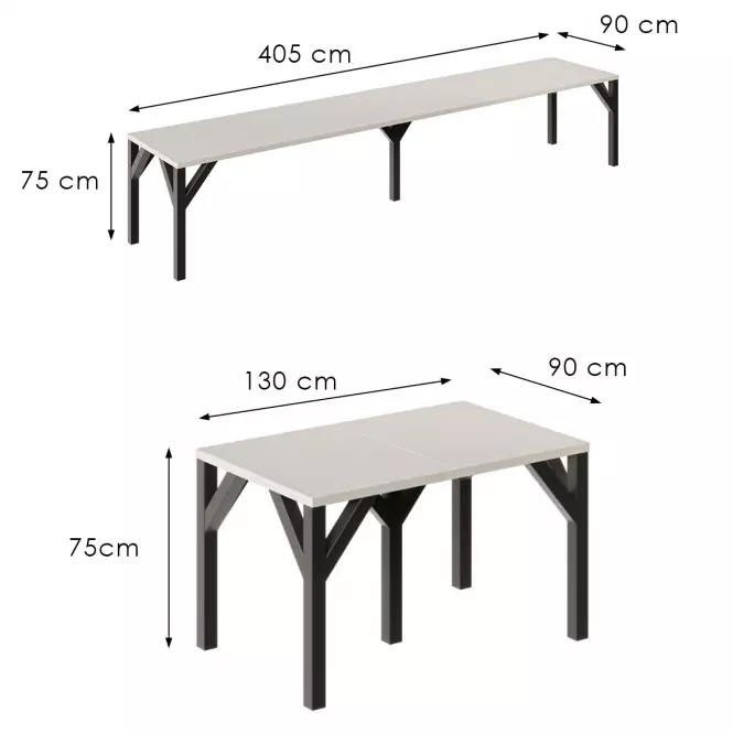 Rozkladací stôl Dunaj 405 kašmír
