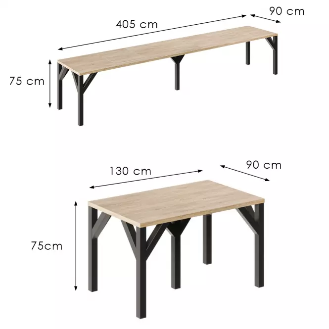 Rozkladací stôl Dunaj 405 dub cremona torro,3