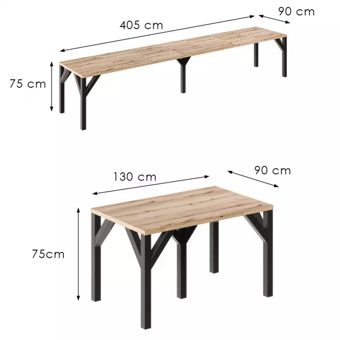 Rozkladací stôl Dunaj 405 dub evoke,3