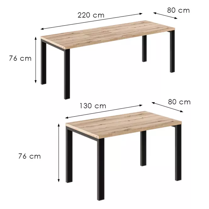 Rozkladací stôl Garant-220 dub evoke,3