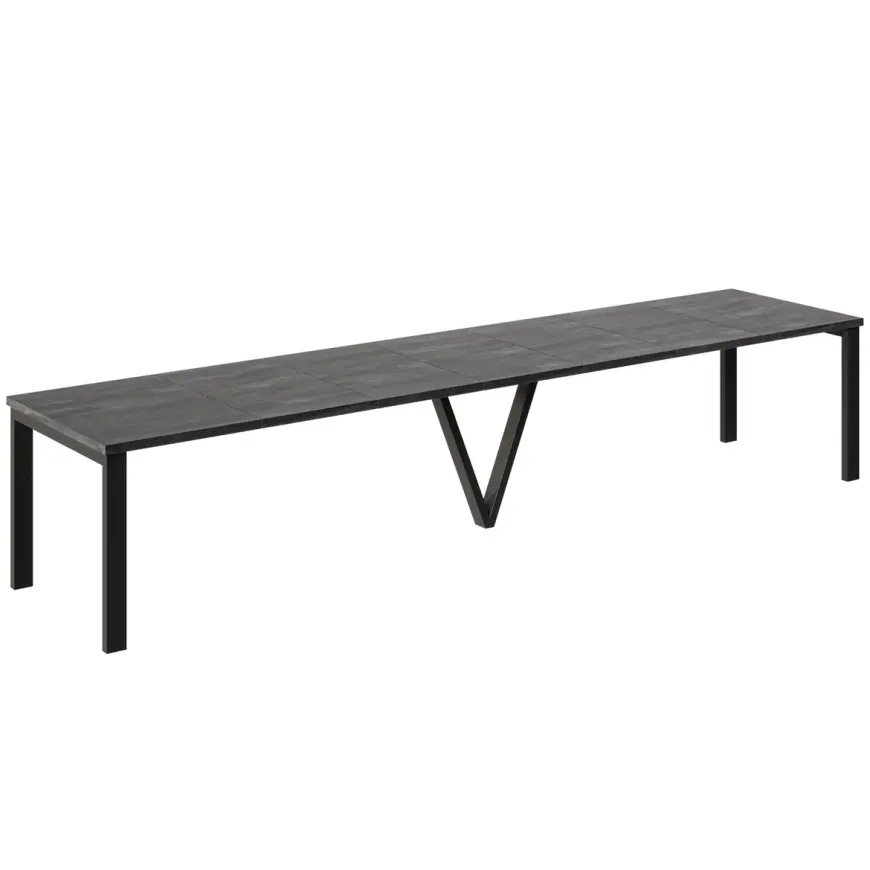 Rozkladací stôl 130-405 cm Titan čierny betón