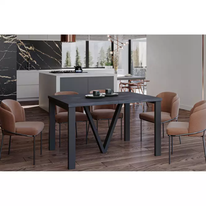 Rozkladací stôl 130-405 cm Titan čierny betón