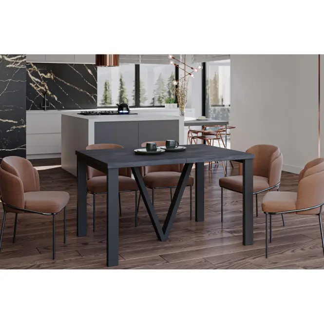 Rozkladací stôl 130-405 cm Titan čierny betón,4
