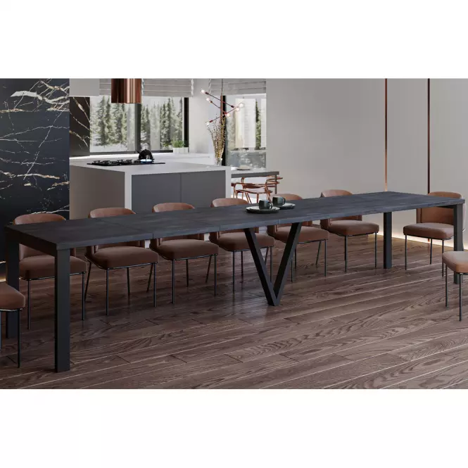 Rozkladací stôl 130-405 cm Titan čierny betón