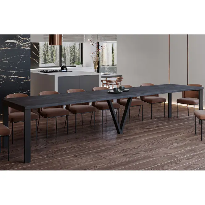 Rozkladací stôl 130-405 cm Titan čierny betón,5