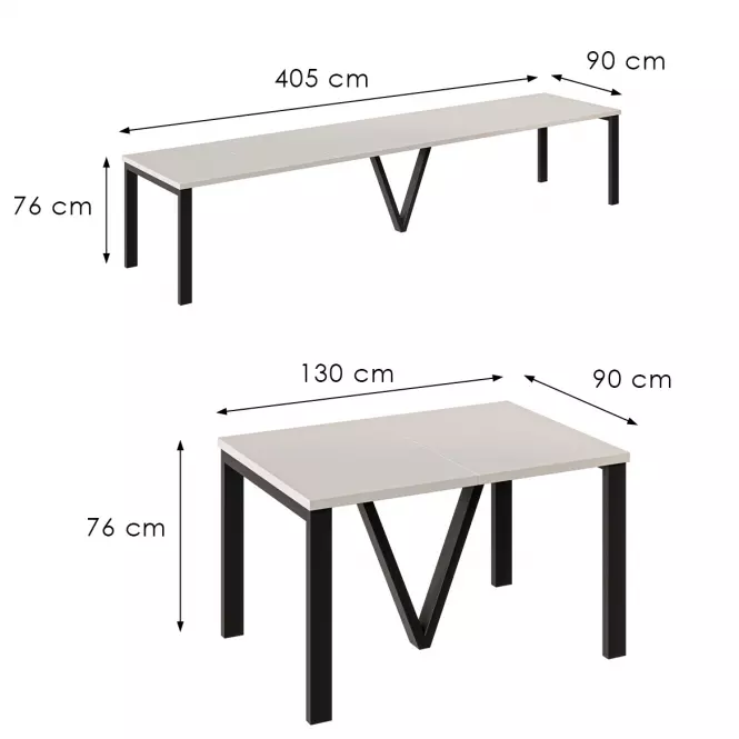 Rozkladací stôl 130-405 cm Titan kašmír