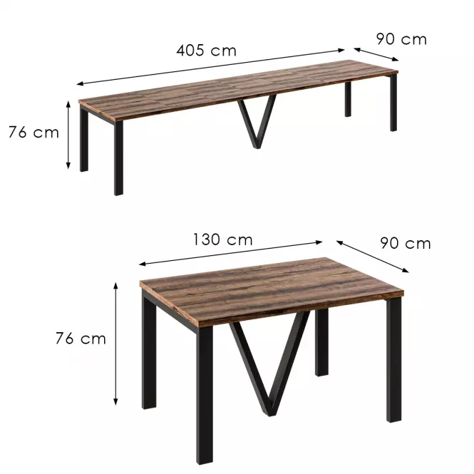 Rozkladací stôl 130-405 cm Titan dub Monastery