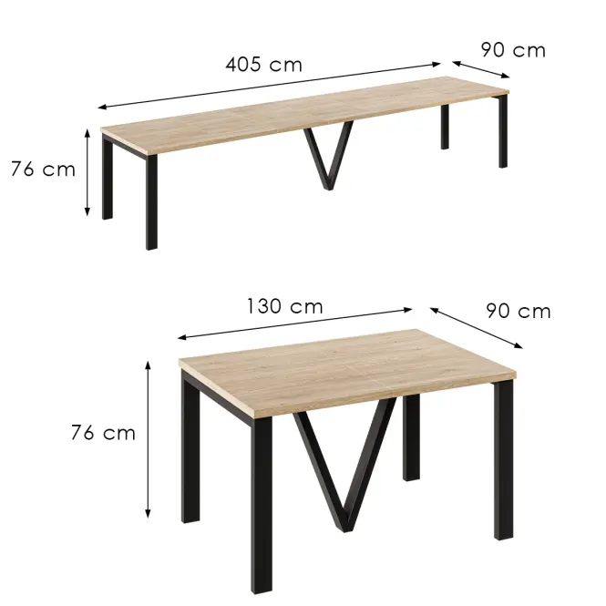 Rozkladací stôl 130-405 cm Titan Cremona Torro,3