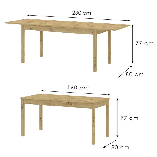 Rozkladací stôl Sendi 160/240x80 Artisan,2