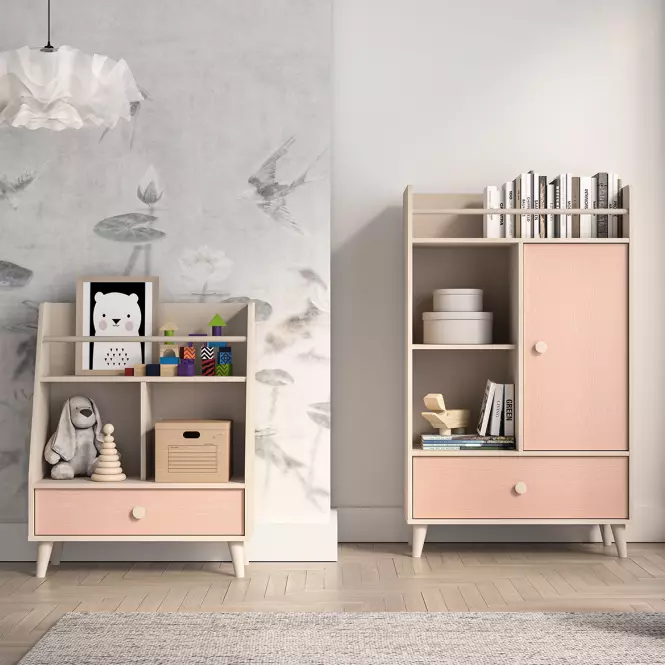Regál Mevel 09 Púštny piesok/Millenial Pink
