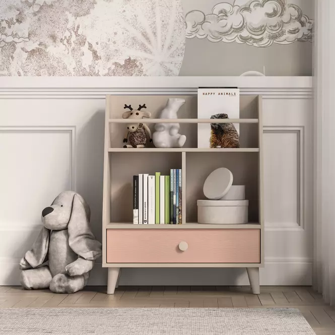 Regál Mevel 09 Púštny piesok/Millenial Pink,9
