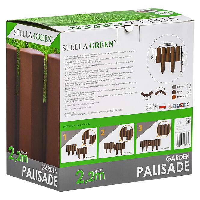 Záhradná palisáda PA22 (sada 8 ks) Stella Green antracit
