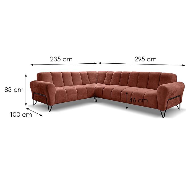 Rohová sedacia súprava Volare L pravý Vega 08