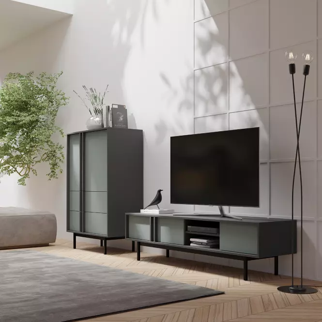 TV stolík 160 Alsy 9 Aloe/Antracyt