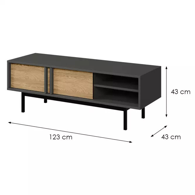 TV stolík 120 Alsy 10 Olejovaný dub/Antracit,2