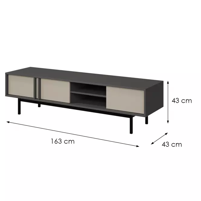 TV stolík 160 Alsy 9 Svetlobéžová/Antracit,2