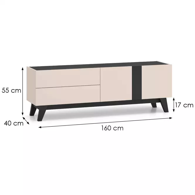 TV stolík Freshion 05 kashmir/čierna
