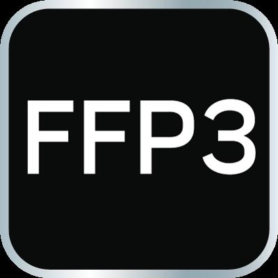 Protiprachová maska, FFP3 s ventilom, silikónové tesnenie vo vnútri, 3 ks.,3