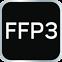 Protiprachová maska, FFP3 s ventilom, silikónové tesnenie vo vnútri, 3 ks.,3