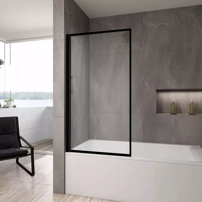 Vaňová zástena Lagos pohyblivý 70x140 black