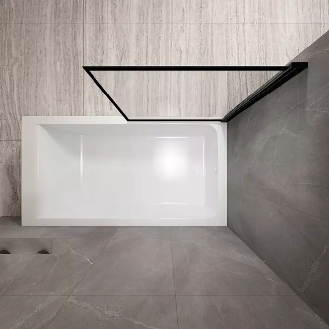Vaňová zástena Lagos fix pevný 70x140 black