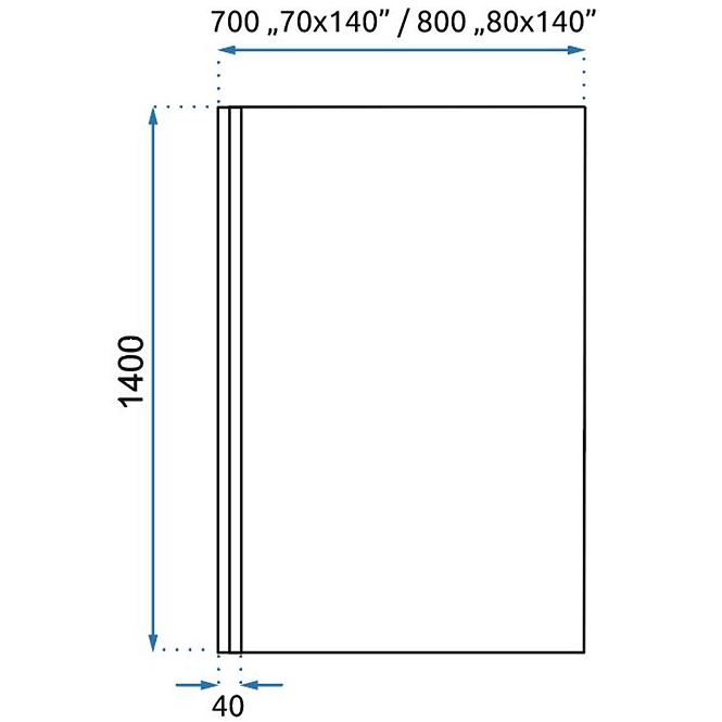 Vaňová zástena Lagos fix pevný 80x140 black,2
