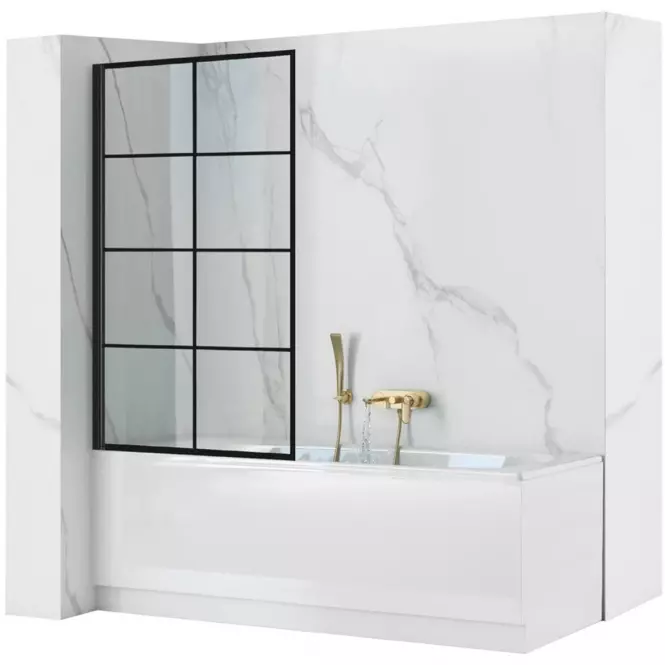Vaňová zástena Lagos-1 fix pevný 70x140 black