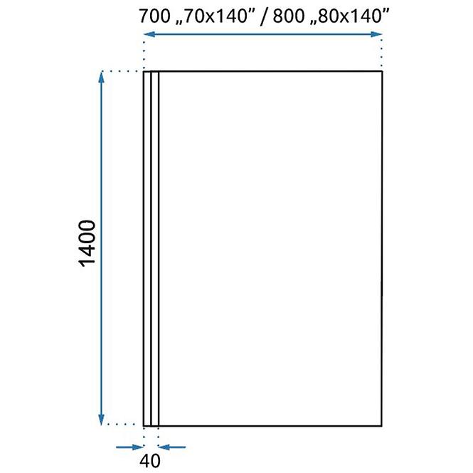 Vaňová zástena Lagos-1 fix pevný 70x140 black