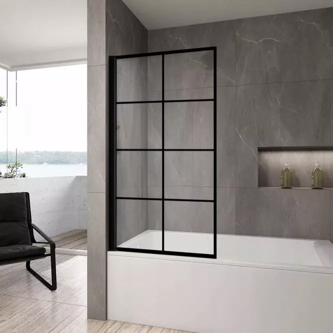 Vaňová zástena Lagos-1 fix pevný 70x140 black,3