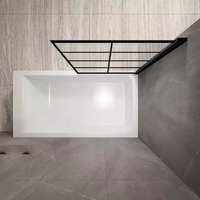 Vaňová zástena Lagos-1 fix pevný 70x140 black,4