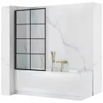 Vaňová zástena Lagos-1 fix pevný 80x140 black