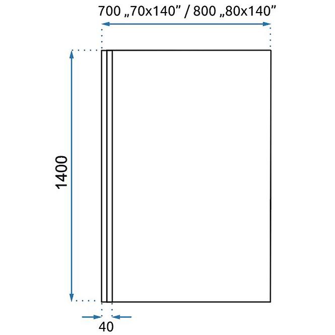 Vaňová zástena Lagos-1 fix pevný 80x140 black,2