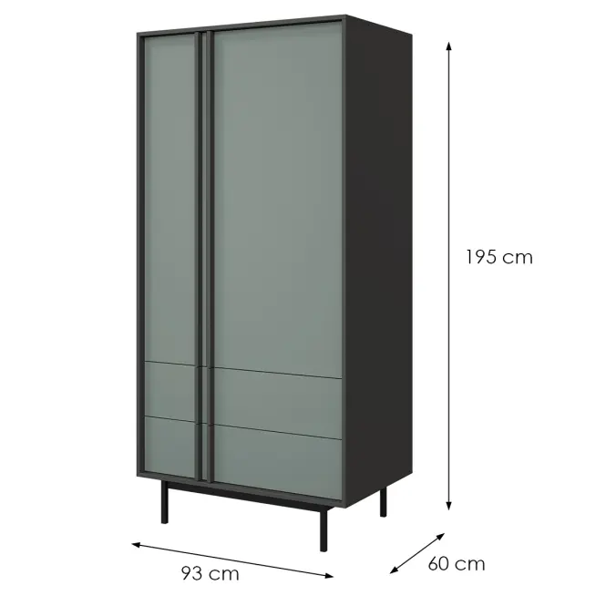 Skriňa Alsy 1 Aloe/Antracit,2