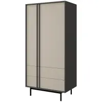 Skriňa Alsy 1 93 cm – svetlobéžová/antracit, dvojdverová